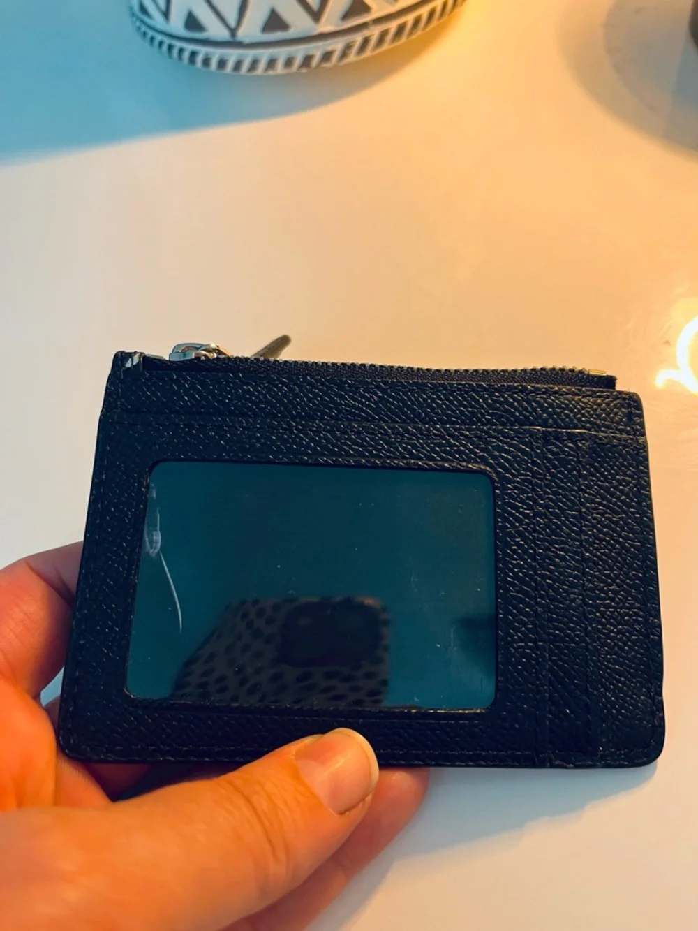 Coach Black Card Case with White Floral Print - Picture 5 of 5